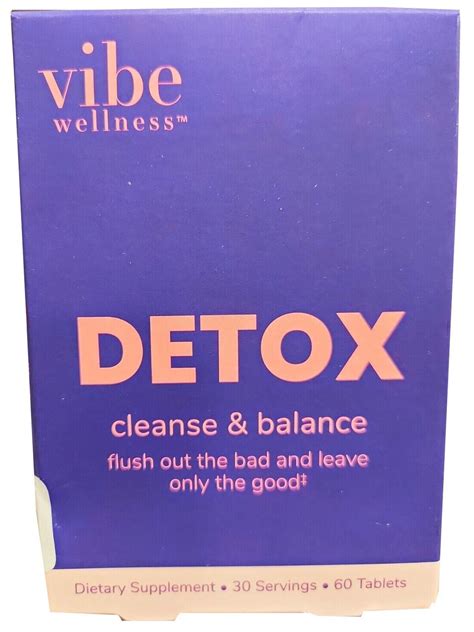 Vibe Wellness Detox Cleanse Balance 60 tablets. . Vibe wellness detox tablets